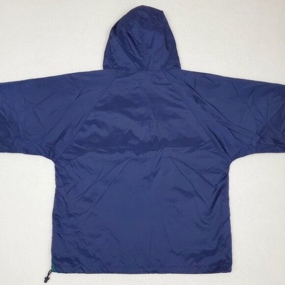 HELLY HANSEN Mens Size M Blue Vintage Hooded Rain Jacket Coat Windbreaker Poncho - Picture 7 of 9